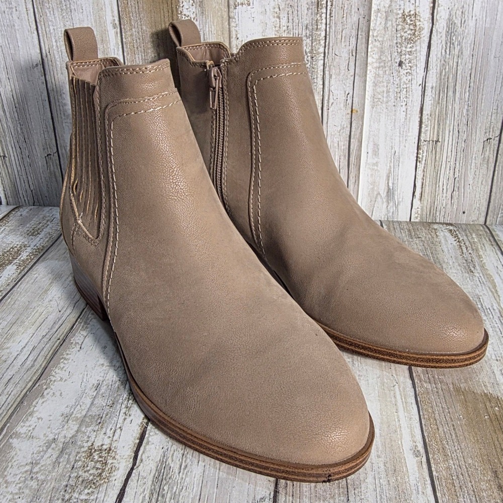 MIA Aulora Taupe Ankle Boots Womens 7.5 M Low Block Heel Booties MH2546SC - Picture 2 of 9